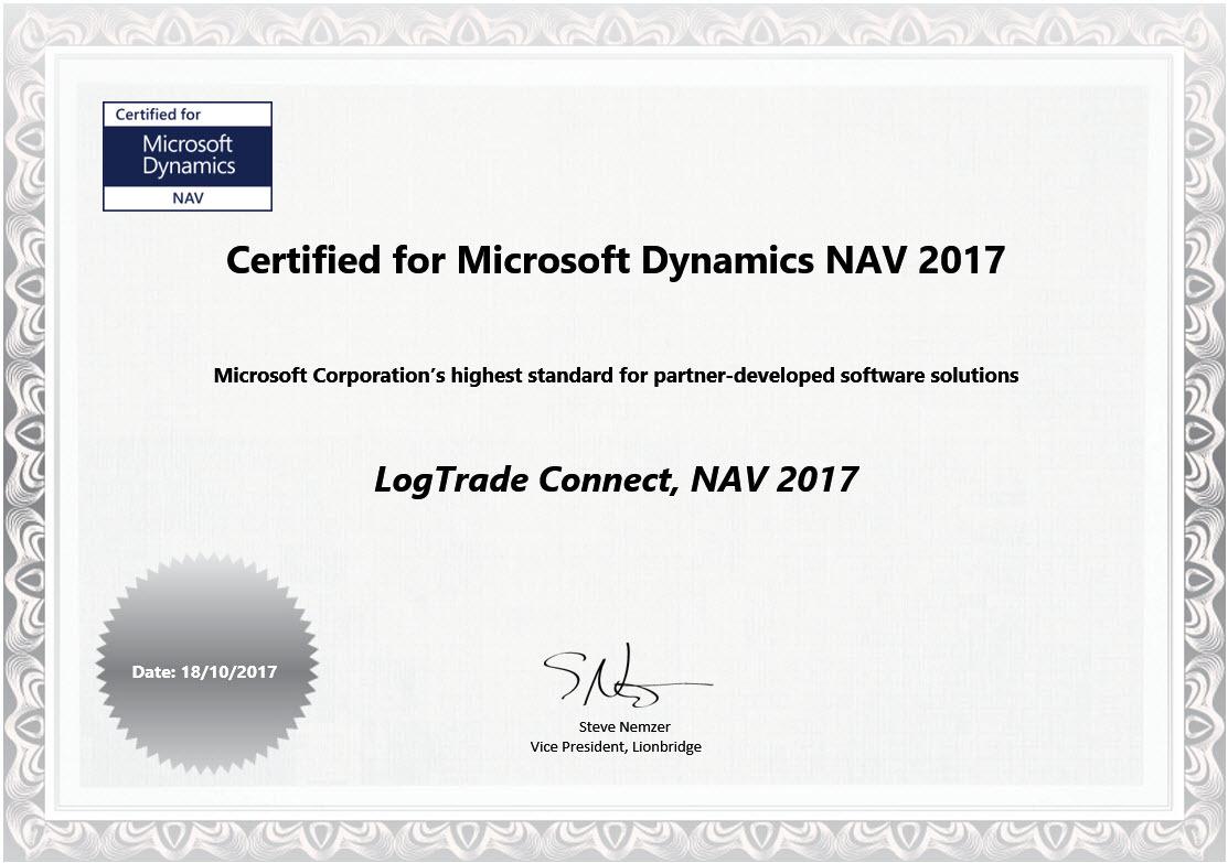 Certifiering NAV LogTrade